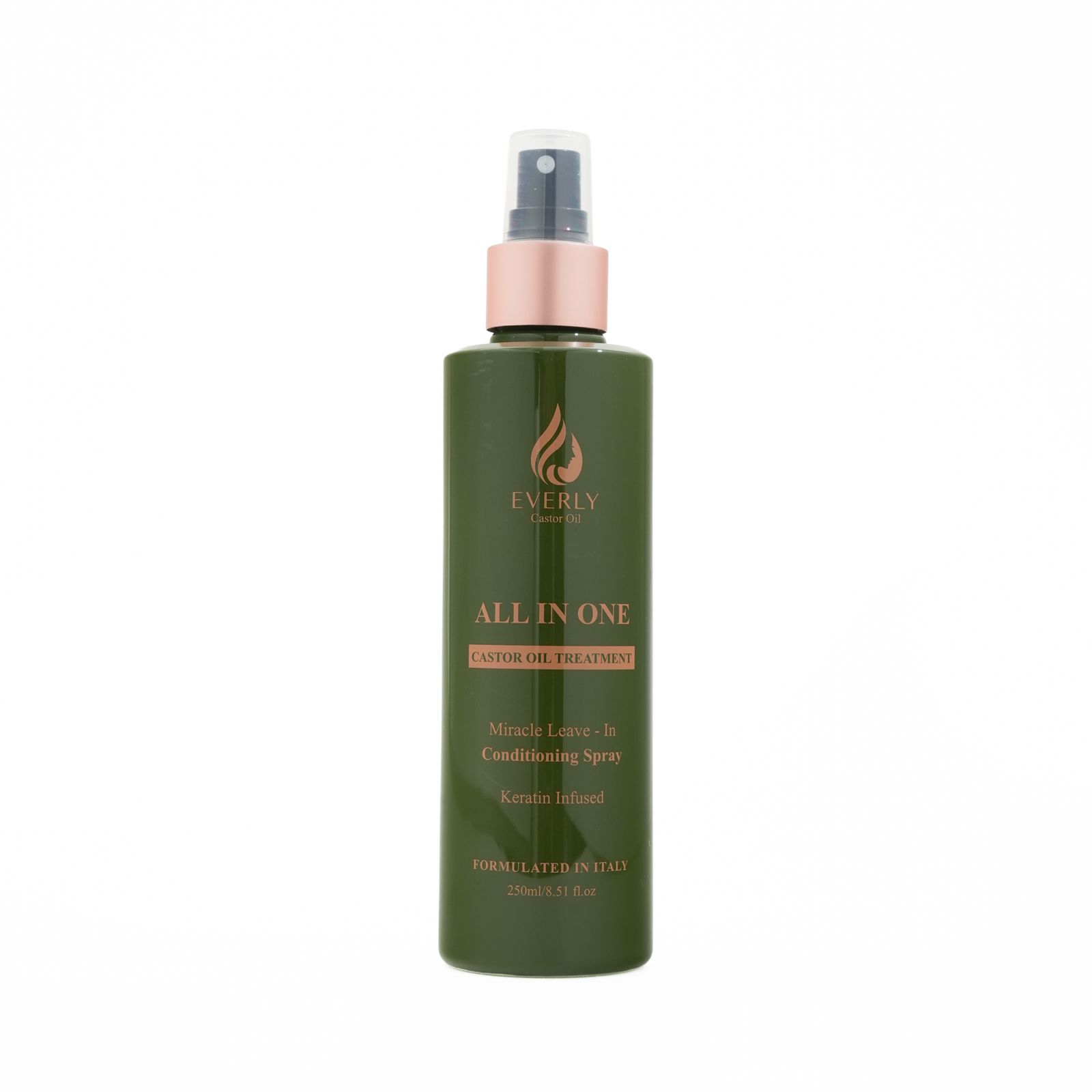 EVERLY ALL IN ONE CASTOR OIL TREATMENT MIRACLE LEAVE-IN CONDITIONING SPRAY 250ml إيڤيرلي رذاذ معالج للشعر